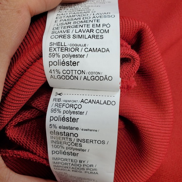 Puma X Charlotte Olympia Cropped Sweatshirt Women's Large Red Dahlia Pullover - Picture 15 of 16